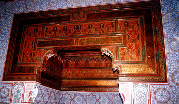 Boiseries à l'intérieur du palais de la Bahia
